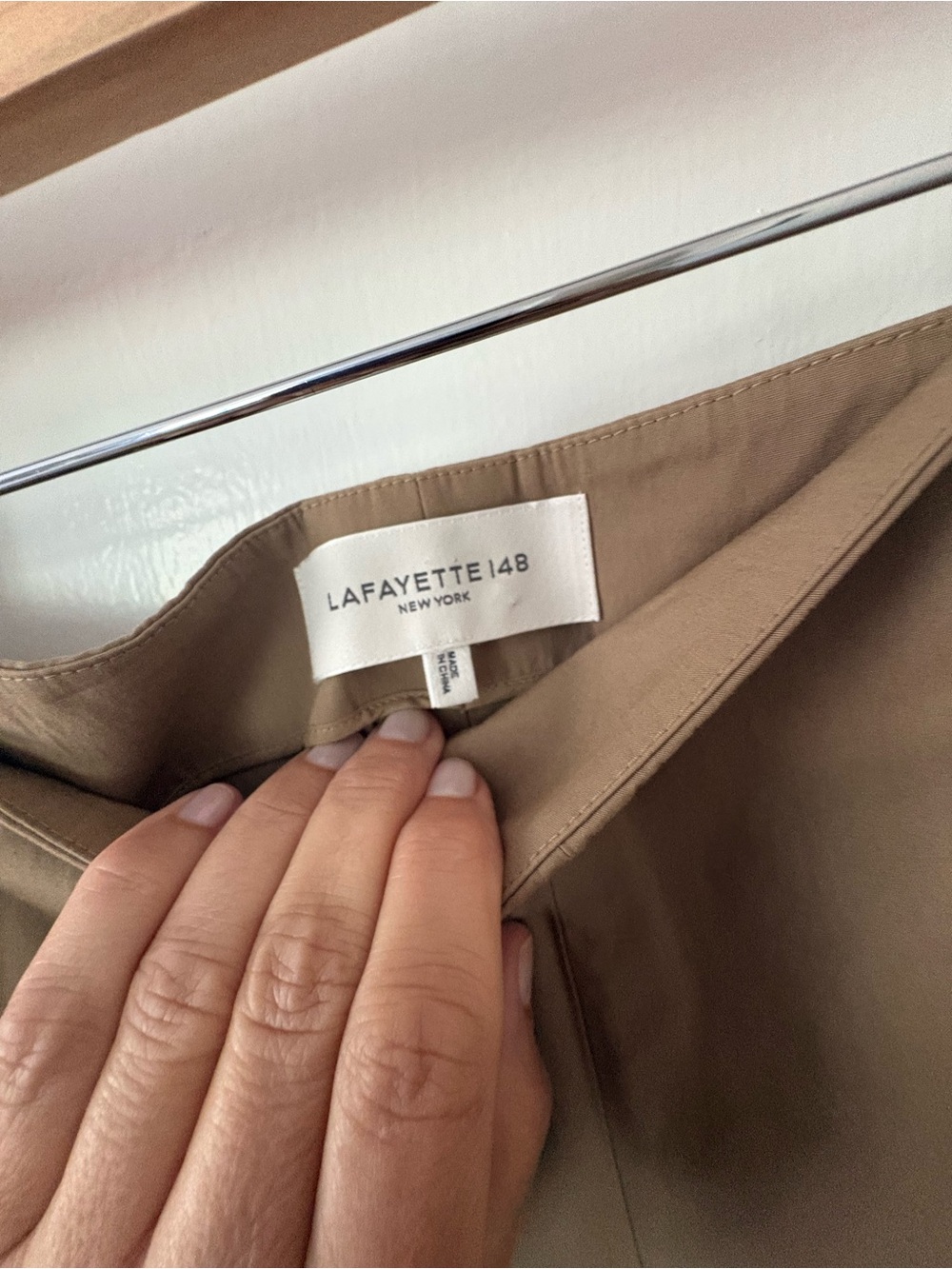 Lafayette 148 Bowery Cadet Khaki Cotton Wide Leg Cropped Pants Side Buckle 10 - Picture 7 of 15